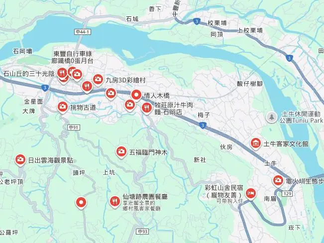 台中市石岡區周邊景點導覽圖